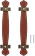 2pcs Vintage Replacement trunk handles leather cabinet handles drawer leather handle Luggage Handle Strap, Brown, Size 2, (632TO04N4SLG6O33FGRH8M)
