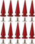 10Pcs 10x26MM Large Size Cone Spikes Punk Rivets Stud Screw Tree Shape Back Spikes for DIY Leather Shoes Jacket Craft Garment Bag(Red)