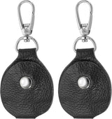 Leather Key Fob, Genuine Leather Keys Cover Portable Key Fob Air Tag Holder for Office Car Keys ID Key Cards