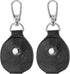 Leather Key Fob, Genuine Leather Keys Cover Portable Key Fob Air Tag Holder for Office Car Keys ID Key Cards