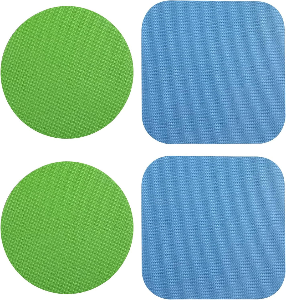 4pcs Jar Opener, Rubber, Multi-function Silicone Bottle Opener for Seniors with Arthritis Weak Hands Lid Cap Gripper Pads Kitchen Coasters Gadgets(Light Blue, Green)
