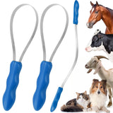 Dual-Sided Shedding Blade Dogs Hair Brush - Stainless Steel Grooming Horse Tool with No-slip Grip - Fine Teeth for Long, Short