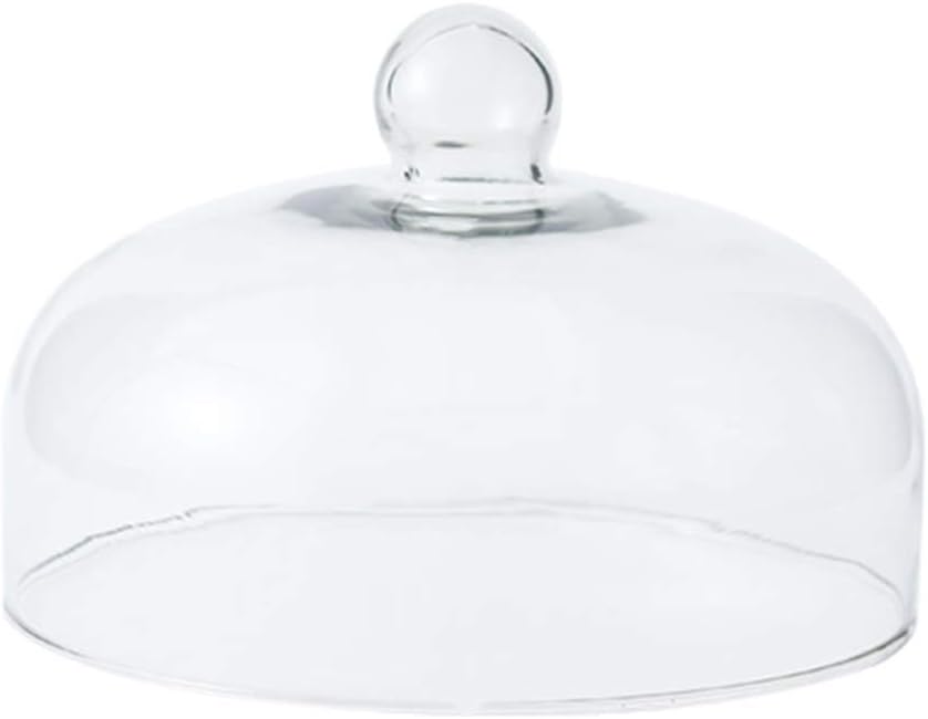 9 Inch Clear Glass Cake Dome, Home Kitchen Food Cover Pastry Display Stand Cheese Pudding Dome Cake Fresh Keeping Cover(Size:23cm)