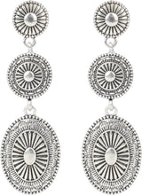 Western Country Earrings, Silver Elegant Jewelry for Women Vintage Concho Drop Dangle Earrings Trendy Cowgirl Country Concert Outfits Jewelry for Women