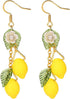Lemon Earrings, Yellow Lemon Hook Earrings Resin Sweet Dangle Drop Lime Fruit Food Earring Dainty Cute Lemon Accessories Costume Dress Jewelry Gift for Women Lady