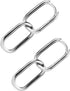 S925 Sterling Silver Link Chain Hoop Earrings, Small Oval Geometric Circle Minimalist U-Shaped Drop Earrings Convertible Paperclip Link Dangle Fashion Jewelry for Women(Silver)