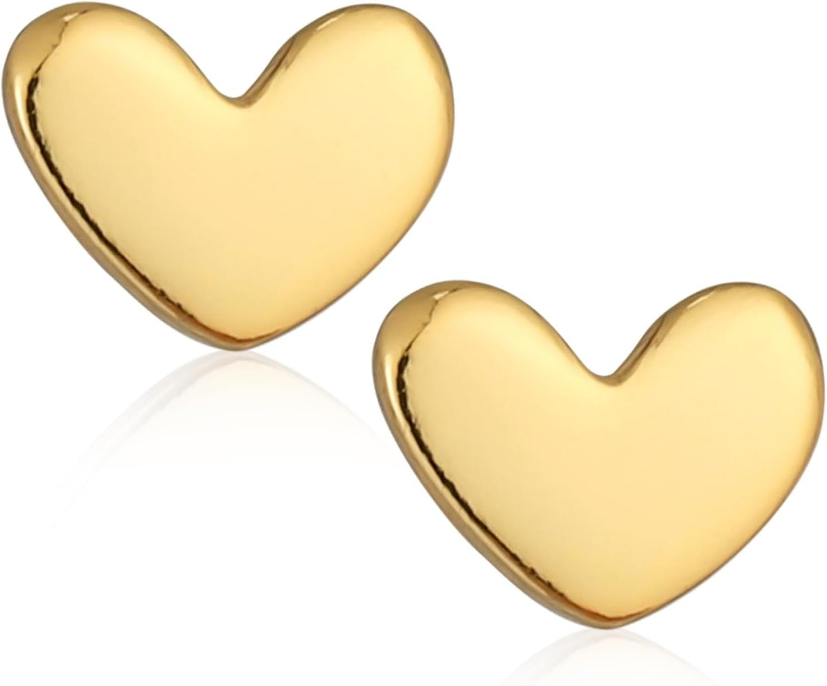Mini Heart Earrings Studs, Small Dainty Heart S925 Silver Gold Earrings Skin-Friendly Tiny Cartilage Tragus Earrings for Women