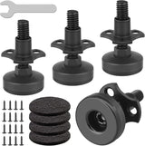 Heavy Duty Furniture Levelers, 4 Pack 3/8"-16 Threaded Leveling Feet Furniture Levelers Table Feet Adjustable Leg Levelers for Table/ Chair/Sofa/Desk/Cabinet/Workbench, Supports 1320LBs-Black
