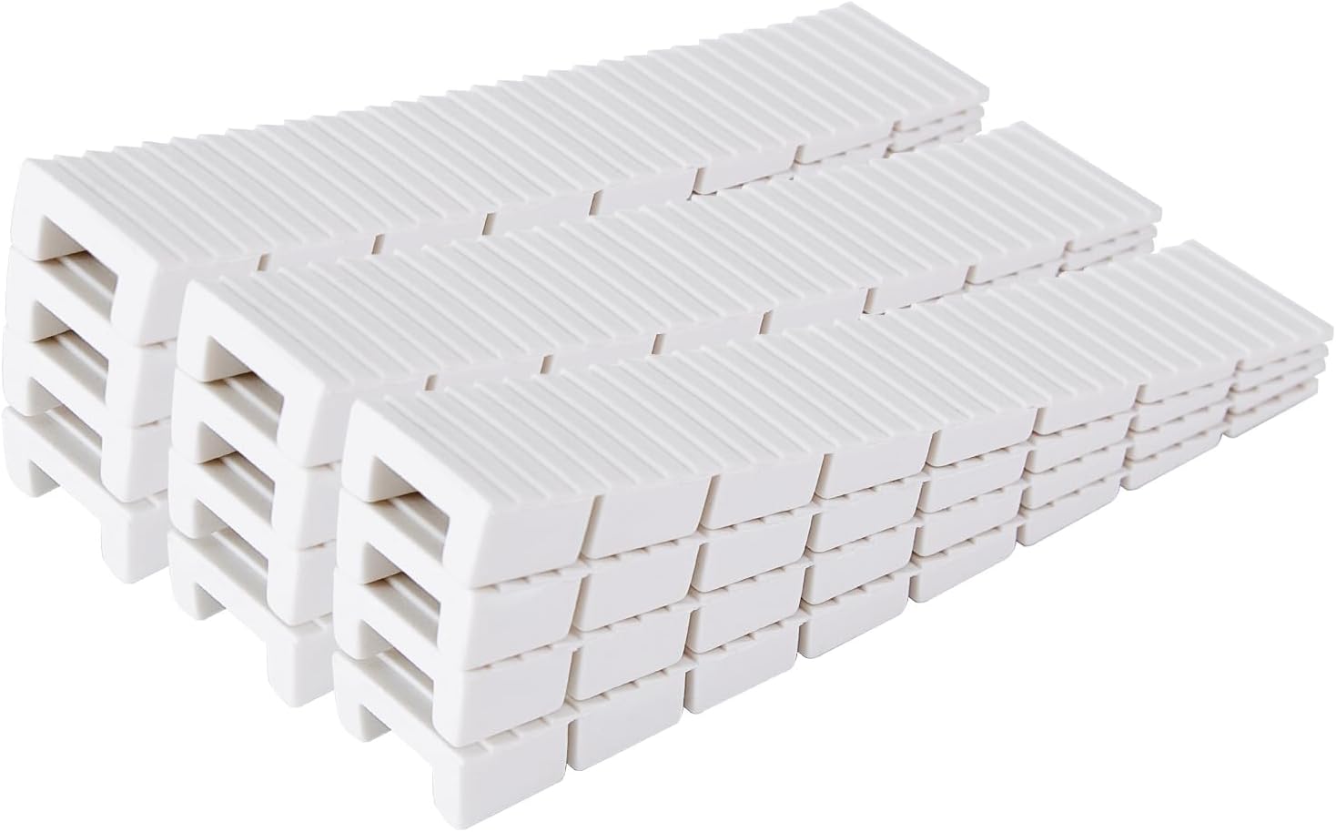 12 Pack White Multi Purpose Furniture Plastic Shims for Leveling Extreme Weight Capacity Wedges Easy to Snap Cut-to-fit Size Leveler for Toilet Shims, Doors, Windows, Sheds, Table