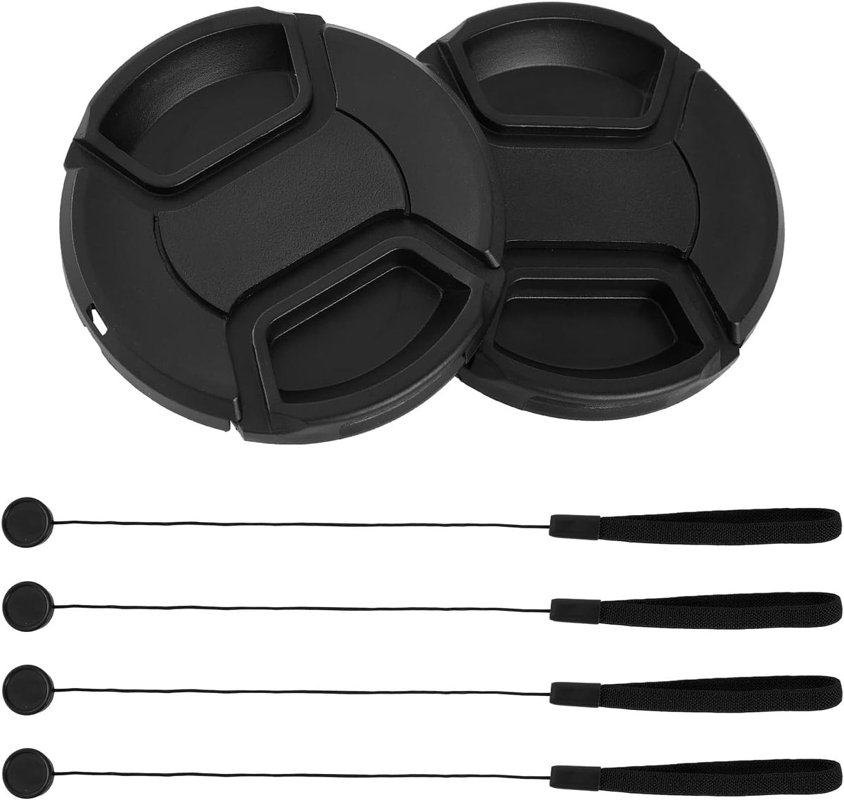 2 Pack 58mm Snap-On Center-Pinch Lens Cap, Compatible with Canon EOS Rebel T7 T6 T5 T100 4000D T8i T7i T6s T6i T5i T4i T3i T2i T1i SL3 SL2 SL1 XSi XTi with EF-S 18-55mm Kit Lens