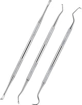 3 Pieces Dog Dental Tooth Scaler and Scraper Stainless Double Headed Tarter Removing Tool Scraper Pet Teeth Cleaning Tools for Dog and Cat (Silver)