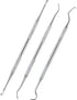 3 Pieces Dog Dental Tooth Scaler and Scraper Stainless Double Headed Tarter Removing Tool Scraper Pet Teeth Cleaning Tools for Dog and Cat (Silver)