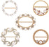 5 PCS Shirt Clips Metal Scarf Ring Clip Shirt Ties Clips for Women Dress Clips for Girls Round T-Shirt Ties Rings Round Corner Knotted Buttons with Rhinestone Pearl Adjustment Buckles for Decoration