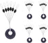 240 Pieces Middle-Sized Fishing Rubber Bobber Beads Stoppers 6 in 1 Black Float Sinker Stops