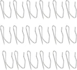 18pcs Metal Curtain Hooks, 1.2 Inch Drapery Pin and Hook for Pleated Drapes, Stainless Steel Door/Window/Shower Curtain, Silver