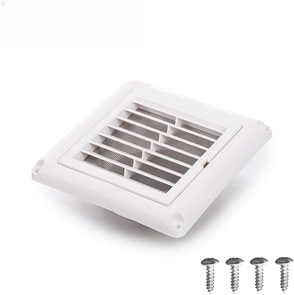 4" Louvered Vent Cover Stops Birds Nesting for Outside Dryer Exhaust Air Vent Cover with 4 Screws for Easy Installation