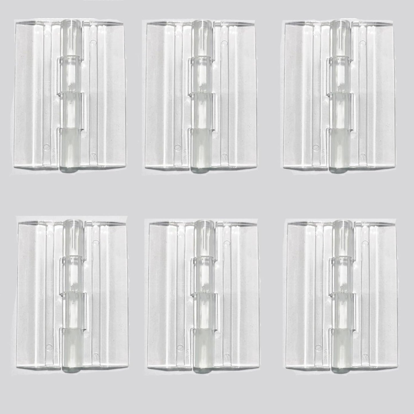 6 Pcs Acrylic Hinges Self Adhesive Clear Small Hinges Plastic Transparent Continuous Piano Hinge Folding Hinge Tools for Cabinet Drawer Furniture DIY Display Stand 45x35 mm