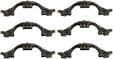 6-Pack French Drawer Pulls - Antique Brass, 3.38" Hole Centers, Vintage Shabby Chic Pulls for Dresser Nightstand Cabinet