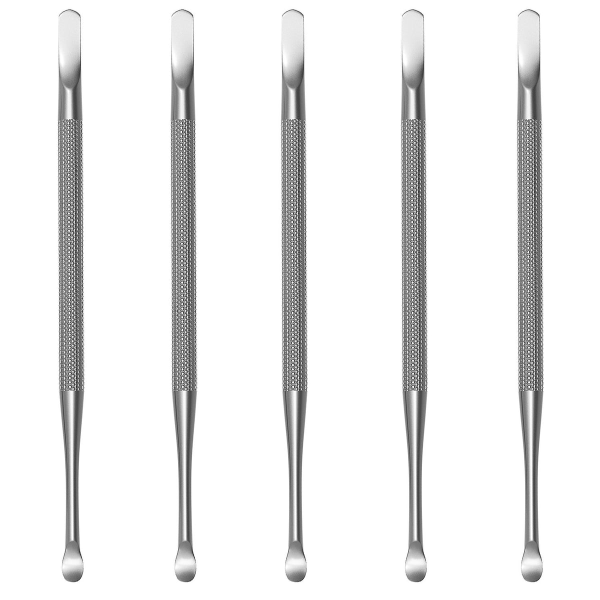 Professional Cuticle Pusher and Spoon Nail Cleaner | 5 Pack | Dual Sided Stainless Steel Pusher and Nail Cleaner | For Nail And Cuticle Care | by  Beauty Tools