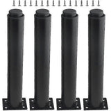 (25-42cm, black) Set of 4 strong adjustable metal furniture legs-YuJia