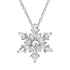 Diamond Snowflake Pendant Necklace Sterling Silver Chain