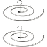 Stainless Steel Spiral Laundry Hanger for Blankets Sheets Curtains 2 Pcs Silver Clothes Drying Rack