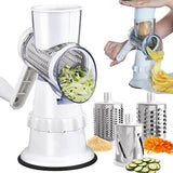 White Rotary Grater Vegetable Cutter and Shredder