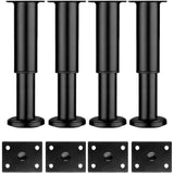 Adjustable Furniture Legs - 18-30 cm Height Metal Support Feet Set of 4 for Sofa Divan Cabinet Bed Chair Table compatible with IKEA