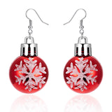 Red Christmas Ball Earrings