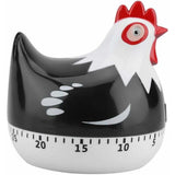 Kitchen Timer Chicken Design Manual Cooking Clock ABS Black Compatible with Braun