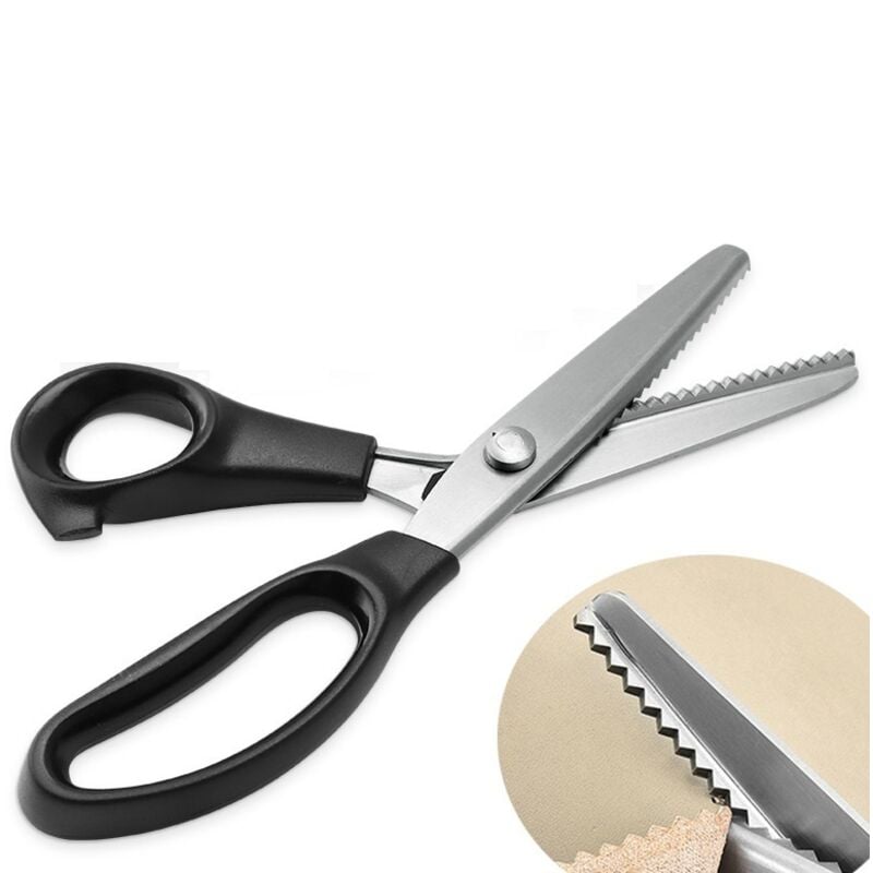 Stainless Steel Zigzag Fabric Scissors with Comfort Grip for Sewing Compatible with Cisea for Adults and Children