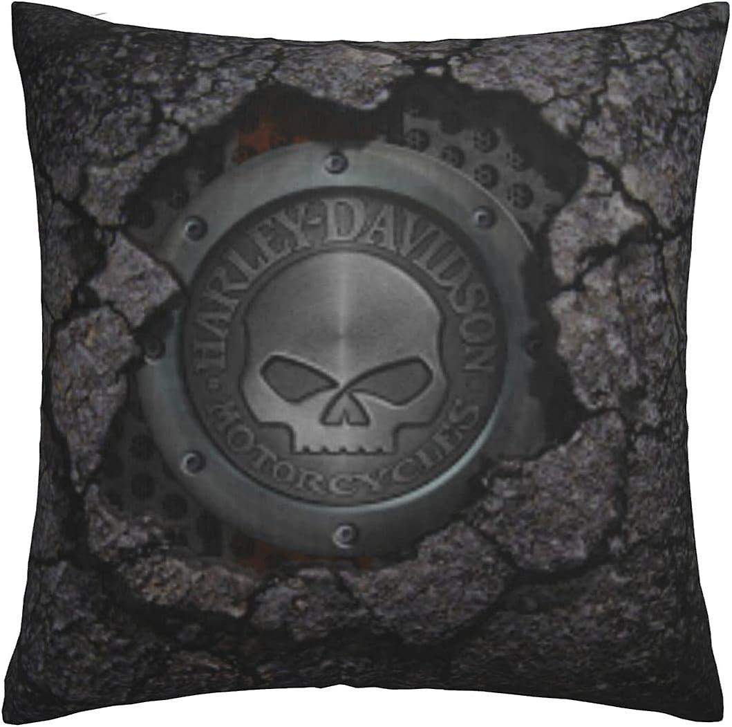 Harley Davidson Decorative Pillowcase H-400 Soft Warm Cover Compatible with Bed Sofa Outdoor Cushions