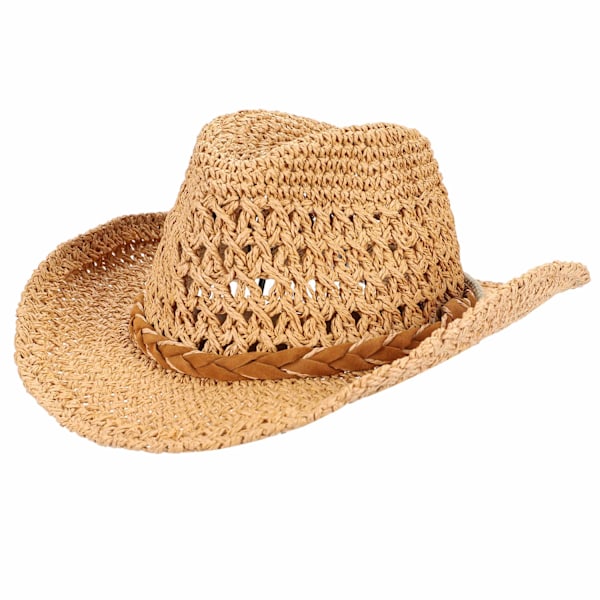 Cowboy Straw Hat Wide Brim Summer Sun Hat for Women and Men