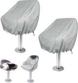 2-Pack Covers, Waterproof Outdoor Covers for Pedestal Pontoon Captain Boat Bench Chair Covers, Oxford Fabric Helmsman Chair Covers - Perfect