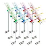 12pcs Artificial 3D Dragonfly Clips for Outdoor Garden Decor, Gardening