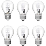 E27 Halogen Bulbs 6-Pack, 28W G45 Dimmable Warm White 2700K Golf Ball Clear Blub, Compatible with Chandeliers