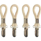 Metal Towel Clamps 5-Pack Kitchen Bathroom Towel Hooks with Braided Cotton Holder for Dishcloths