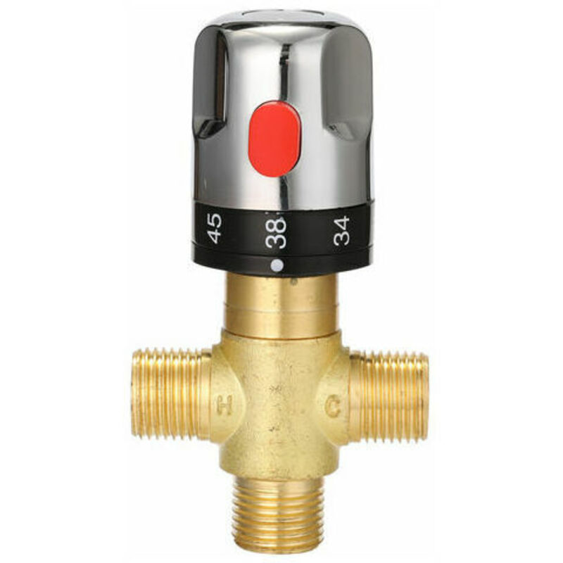 Brass Adjustable Thermostatic Bathroom Faucet Water Mixer Valve with Temperature Control for Hot and Cold Water