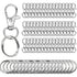 Small Stainless Steel Keychains, 100pcs Carabiner Keychains, DIY, DIY Ring, Button Lock, (Silver)