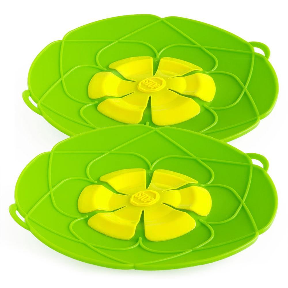 2-Pack Silicone Food Covers with Multiple Colors Compatible with Various Brands Green Green