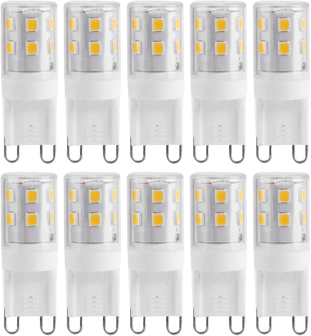 G9 LED Bulbs 2W 16-LED Mini Light Bulbs, Dimmable, Energy Saving Equivalent 30W Halogen, 10pcs, Ceramic Base, Eye Protection