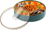 Compatible with Oral-B Plastic Snacks Bowl with Lid Flat Storage Box Candy Tray for Nuts Cookies Candy 3 Compartments