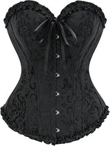 Corset Tops for Women, Bustier Shapewear Lingerie, Lace Waist Push Up Bodysuit black S