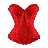 Corset Vest Red XS Palace Chest Binding Wedding Dress Sexy Waist Binding for European and American Styles