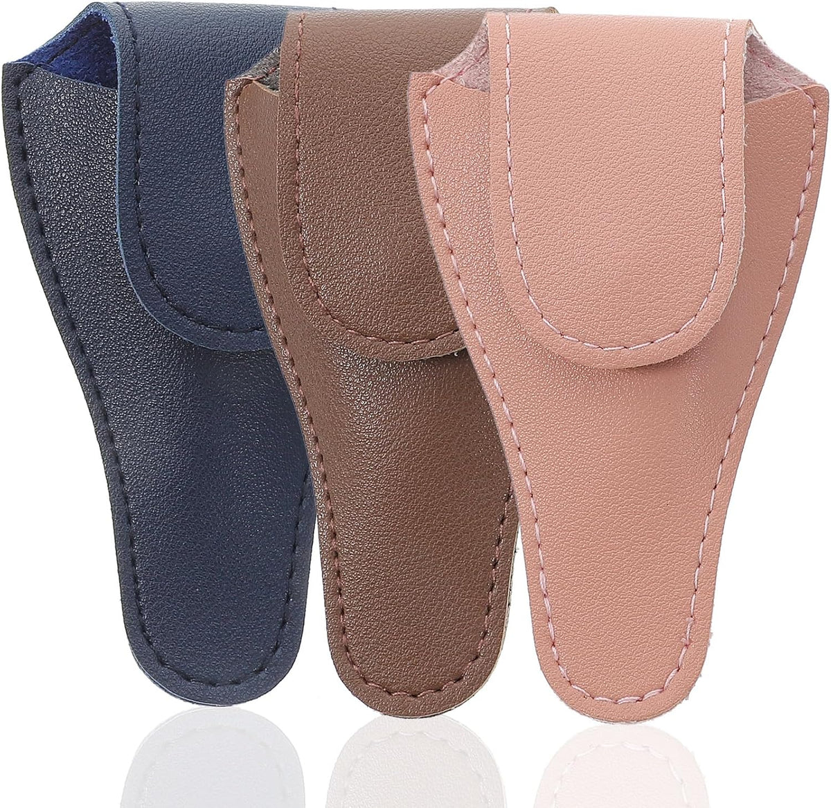 Nail Scissors Pouch Leather Pouch Holder Nail Cuticle Scissor Bag Nail Grooming Storage Case For Home Salon Cosmetic Use 3pcs