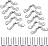 10Pcs M8 316 Stainless Steel Bimini Boat Top PAD Eye, Eye Straps, Tie Down, Kayak Deck Loops, Tie Down Anchor Point, Footman's Loop for Kayak Canoe Rigging