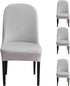 Curved Dining Room Chair Covers,Round Back Dining Chair Slipcovers, Curved Thick Plush Office Chair Covers Slipcovers, Wingback Dining Chair Covers Slipcovers Dining Room Chair Protectors(Silver gray,