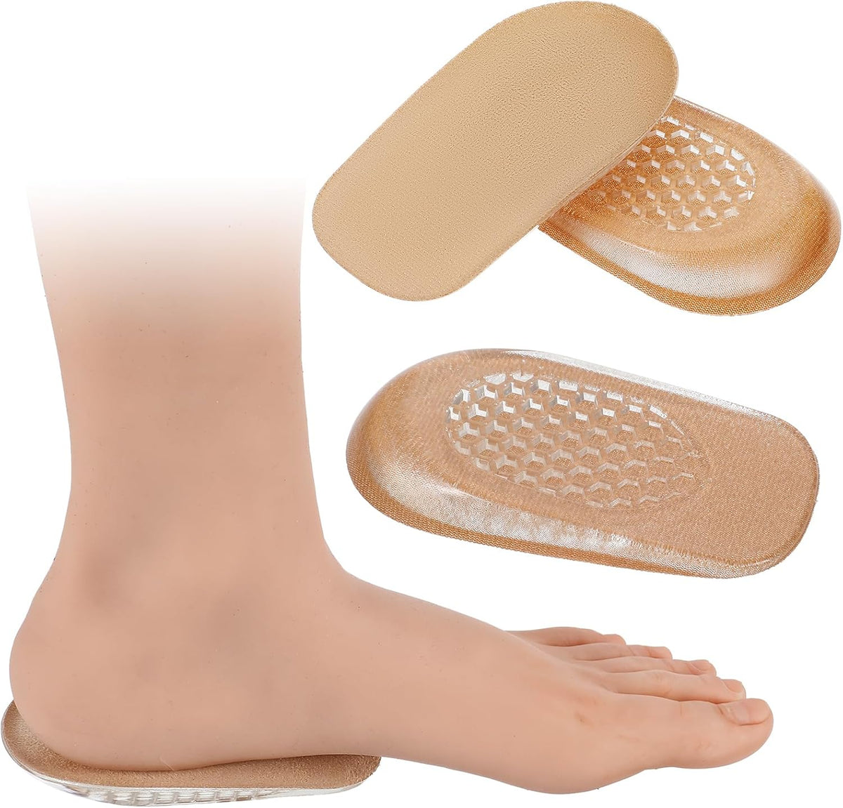 Heel Lifts, Gel Shoe Lifts for Uneven Legs 0.47 Inch Heel Lifts for Leg Length Discrepancy Soft Height Increase Insoles Shoe Lifts for Women Men, Comfort Half Foot Pads for Heel Pain