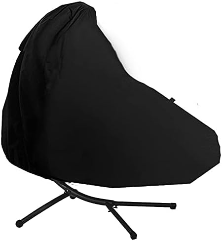 Updated Classic Waterproof Hammock Swing Chair Cover Patio Hanging Chaise Lounge and Stand Cover 73 Inch Outdoor Accessory Hanging Curved Steel Chaise Lounge Chair Covers (Black) (Black)