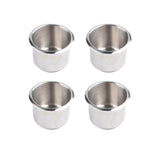 4pcs Universal Marine Boat Cup Holder 68X55mm Stainless Steel Drop-in Drink Holder for Poker Table Sofa